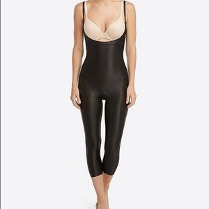 NWT Spanx Suit your Fancy Black Open Bust catsuit shapewear one piece M/M NWT